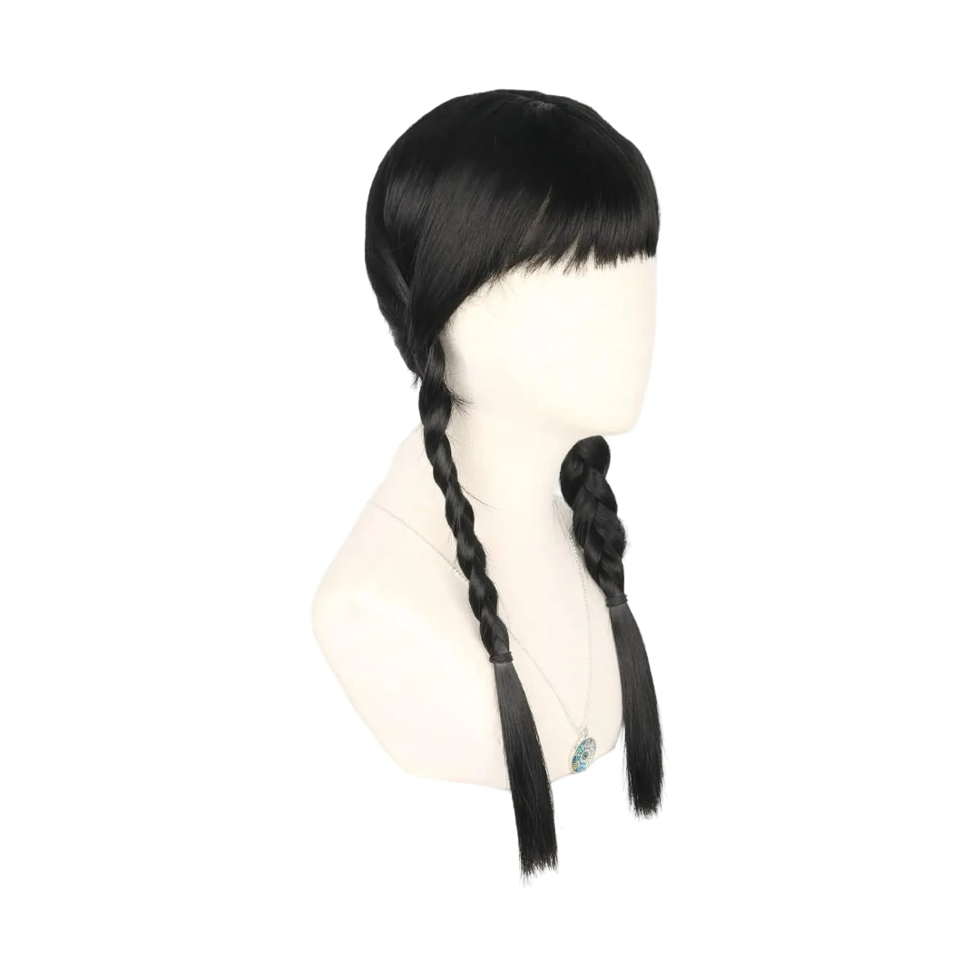 Thermabuild | Halloween Costume Wig Braided Hair with Straight Bangs for Epic Cosplay and Dress Up