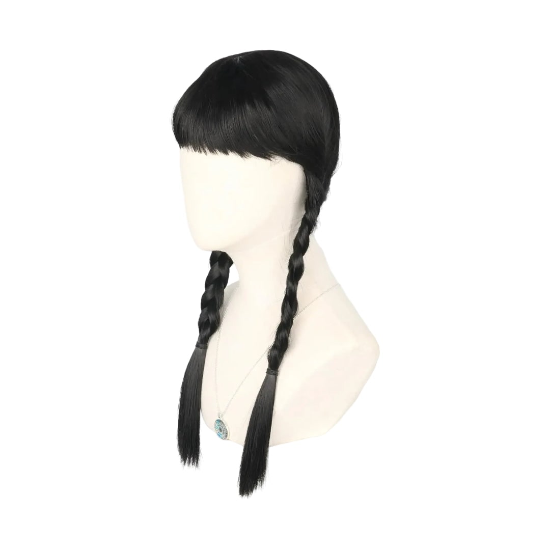 Thermabuild | Halloween Costume Wig Braided Hair with Straight Bangs for Epic Cosplay and Dress Up