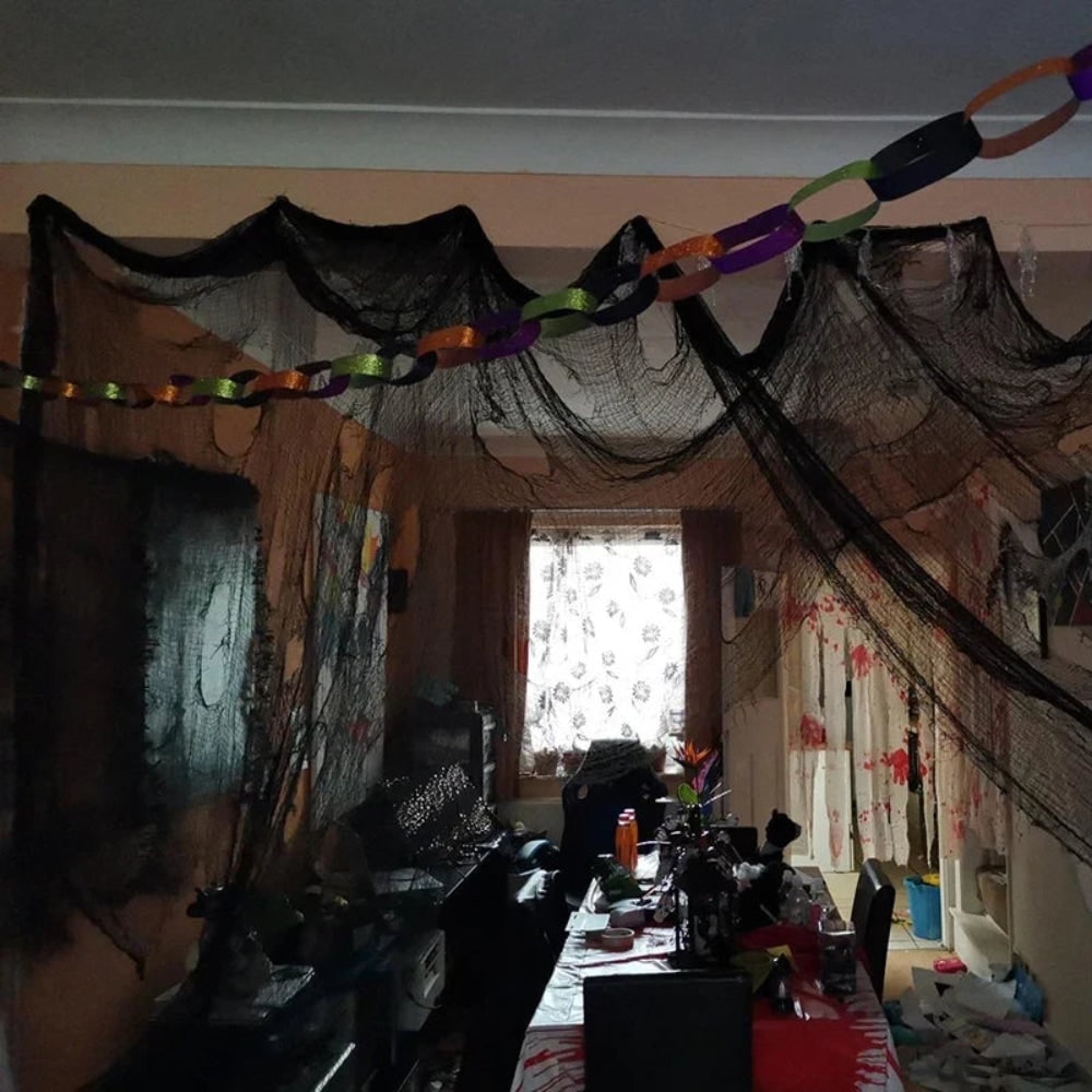 Thermabuild | Halloween Creepy Black Gauze Cloth Decoration for Haunted House Party Prop