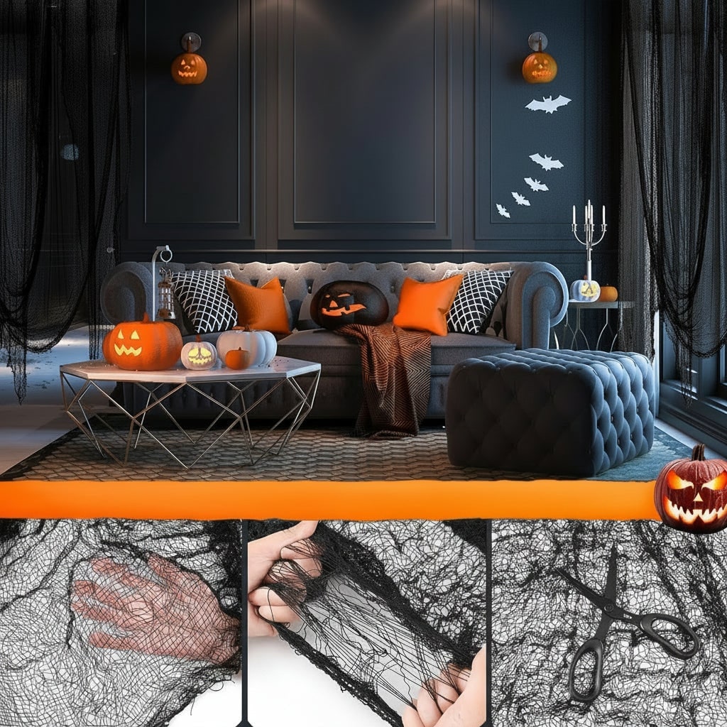 Thermabuild | Halloween Creepy Cloth Gauze Stretchable Fabric for Indoor Outdoor Decoration