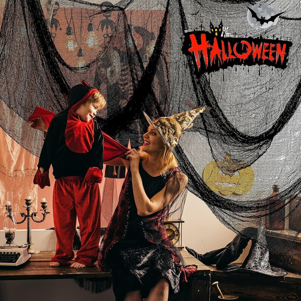 Thermabuild | Halloween Creepy Cloth Gauze Stretchable Fabric for Indoor Outdoor Decoration