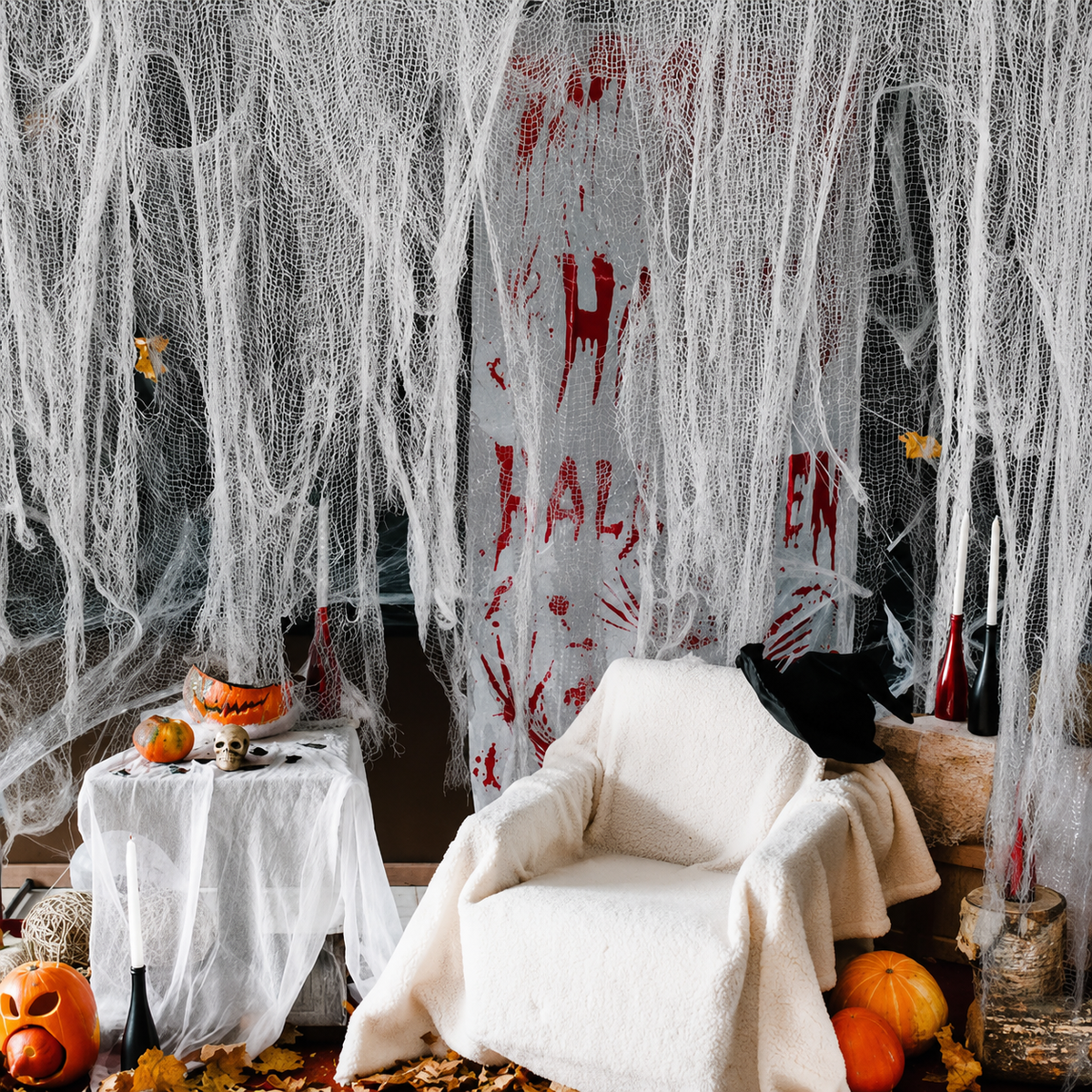 Thermabuild | Halloween Creepy Cloth Gauze Stretchable Fabric for Indoor Outdoor Decoration