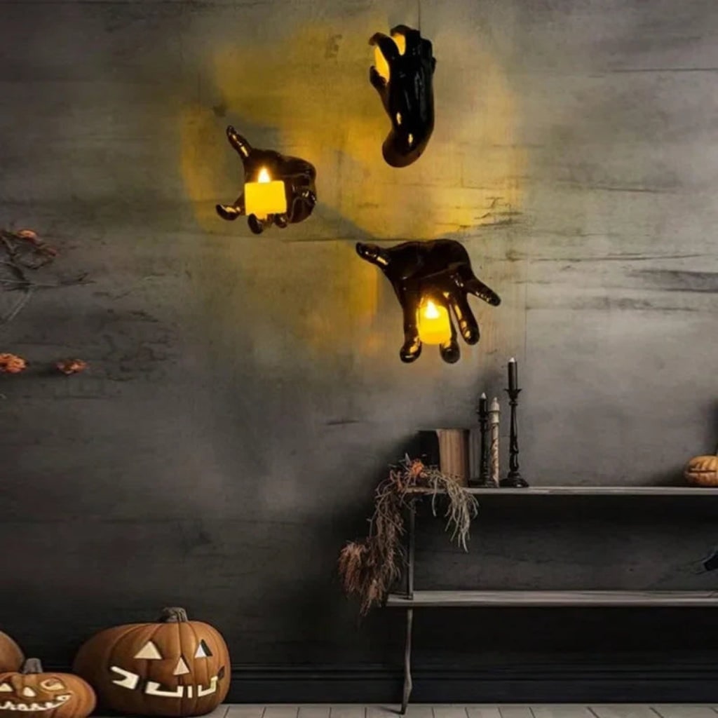 Thermabuild | Halloween Creepy Hand Wall Candle Holder and Candlestick Stand for Gothic Decoration
