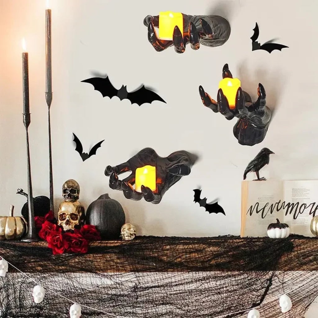 Thermabuild | Halloween Creepy Hand Wall Candle Holder and Candlestick Stand for Gothic Decoration