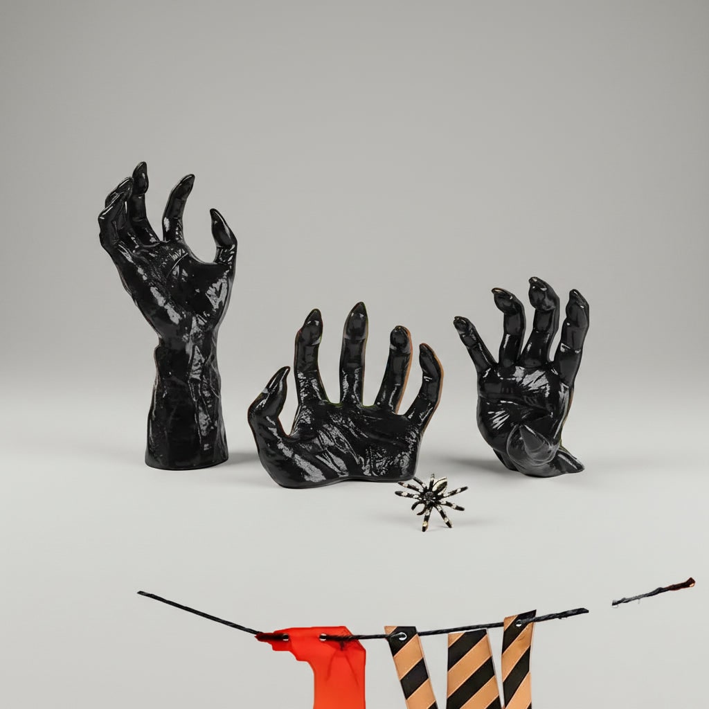 Thermabuild | Halloween Creepy Hand Wall Decor Candle Holder with Textured Gothic Design Large Canvas Art
