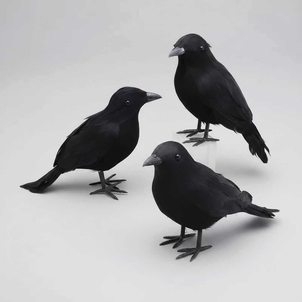 Thermabuild | Halloween Crow Decorations Fake Black Artificial for Yard Haunted House Party Decor