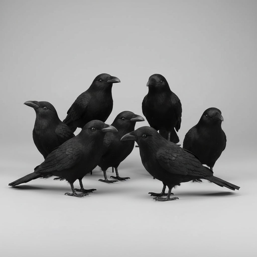 Thermabuild | Halloween Crow Decorations Fake Black Artificial for Yard Haunted House Party Decor