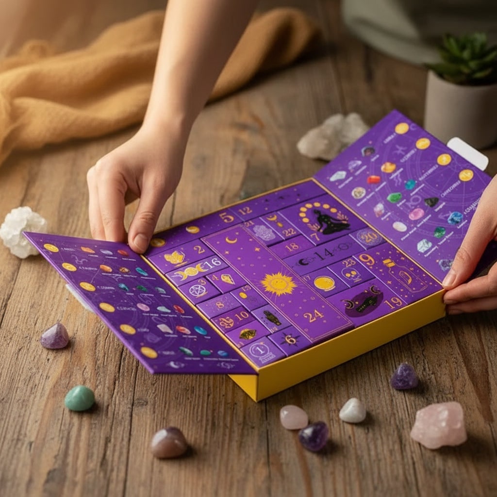 Thermabuild | Halloween Crystal Advent Calendar with 24 Gemstone Compartments
