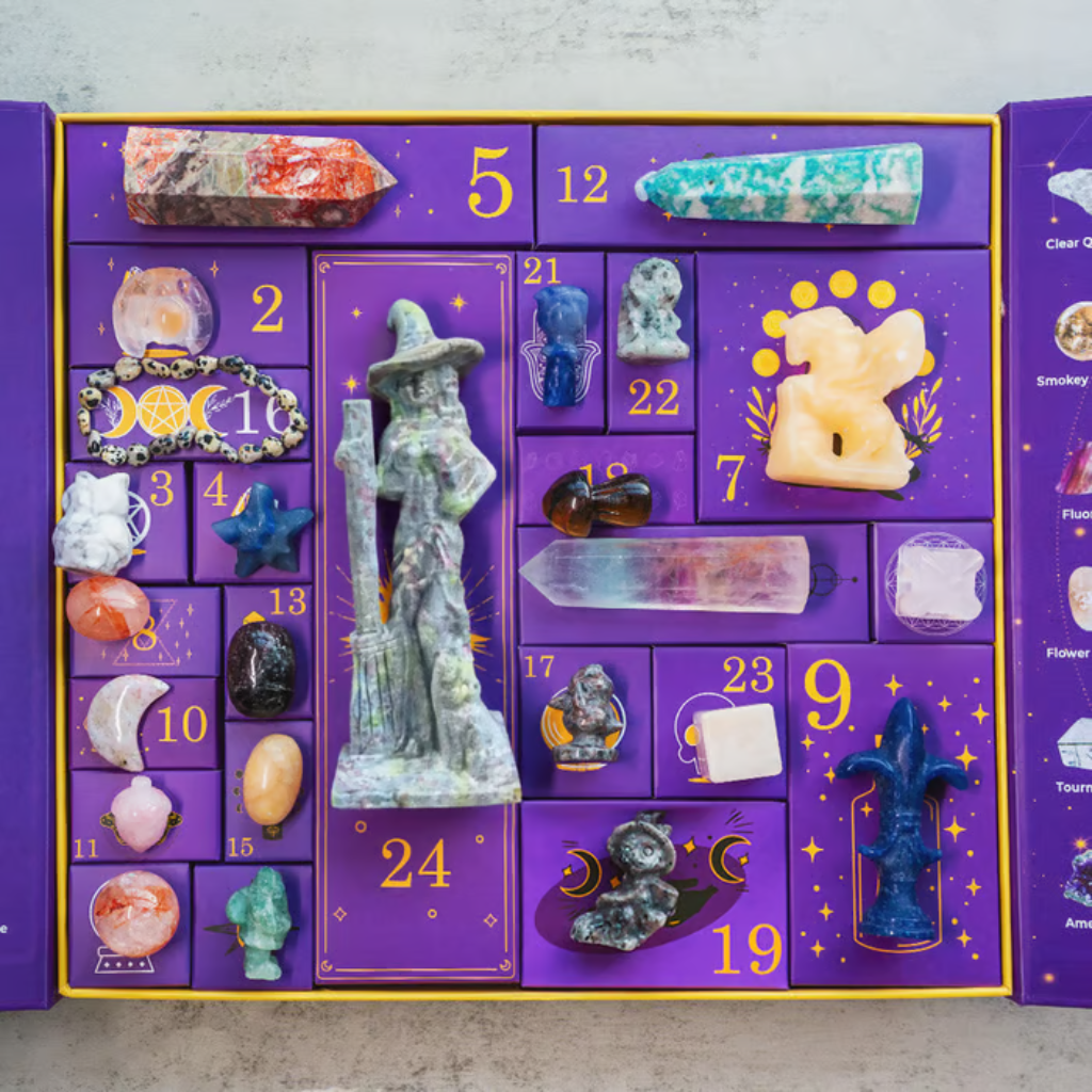 Thermabuild | Halloween Crystal Advent Calendar with 24 Gemstone Compartments