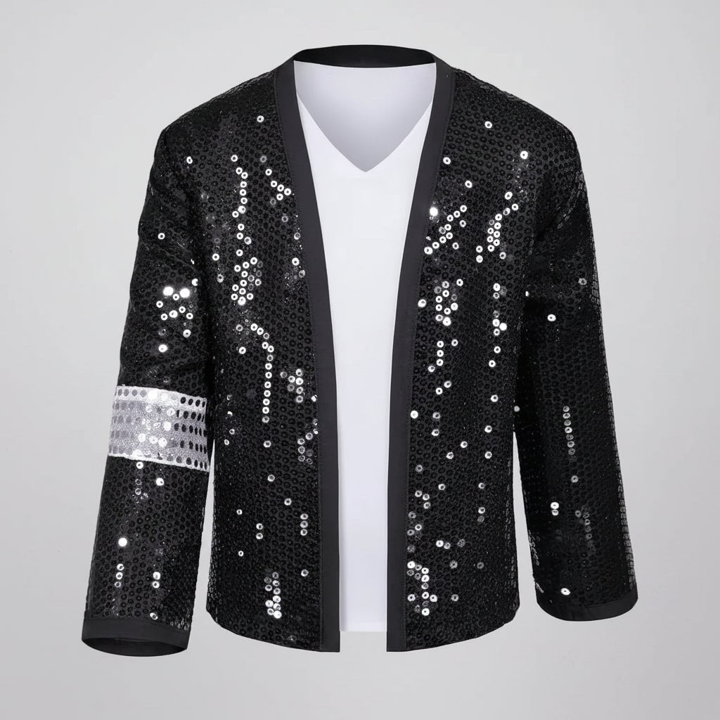 Thermabuild | Halloween Dance Costume Michael Jackson Outfit with Sequin Jacket Fedora Hat and Gloves for Party