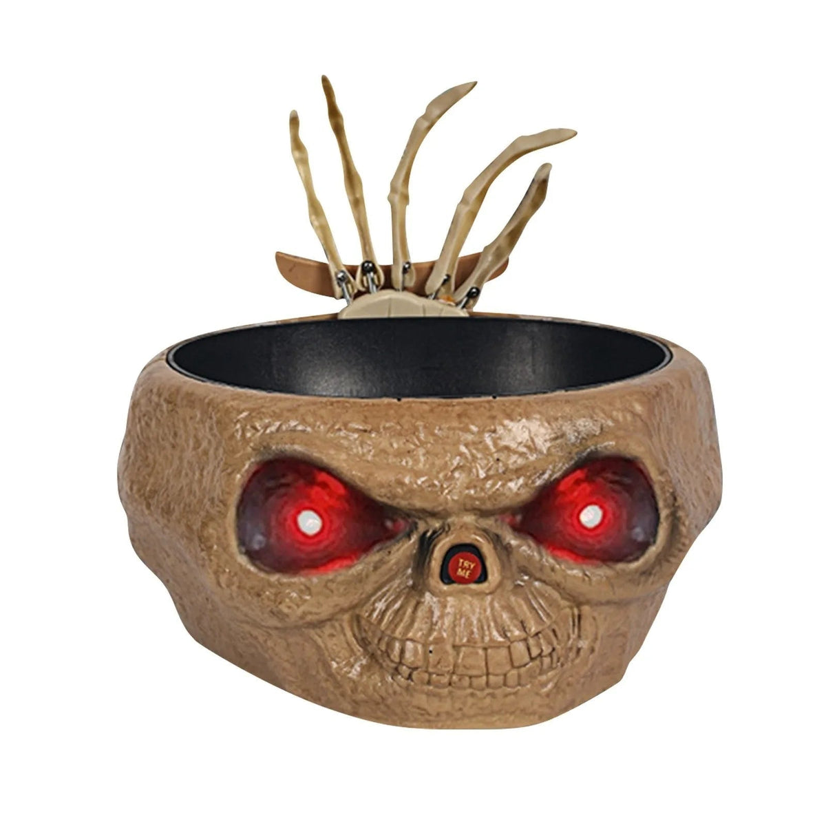 Thermabuild | Halloween Decoration Animated Candy Bowl with Motion Sensor LED Eyes and Skeleton Hand for Party