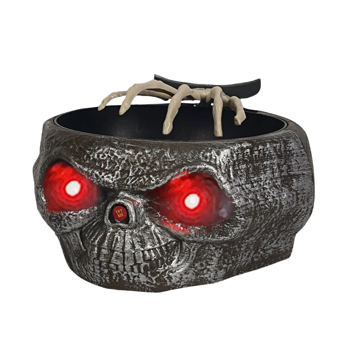 Thermabuild | Halloween Decoration Animated Candy Bowl with Motion Sensor LED Eyes and Skeleton Hand for Party