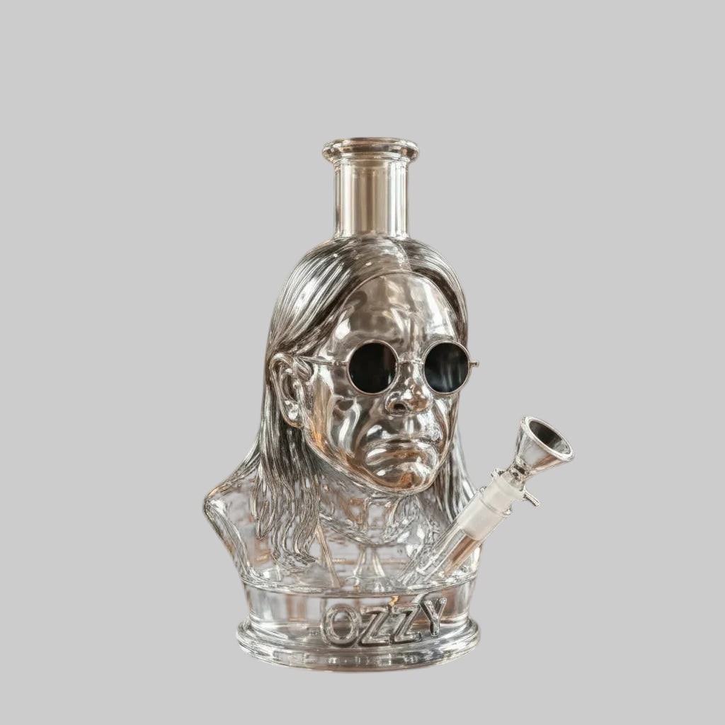 Thermabuild | Halloween Decoration Glass Bong Water Pipe with Ozzy Bust Party Centerpiece
