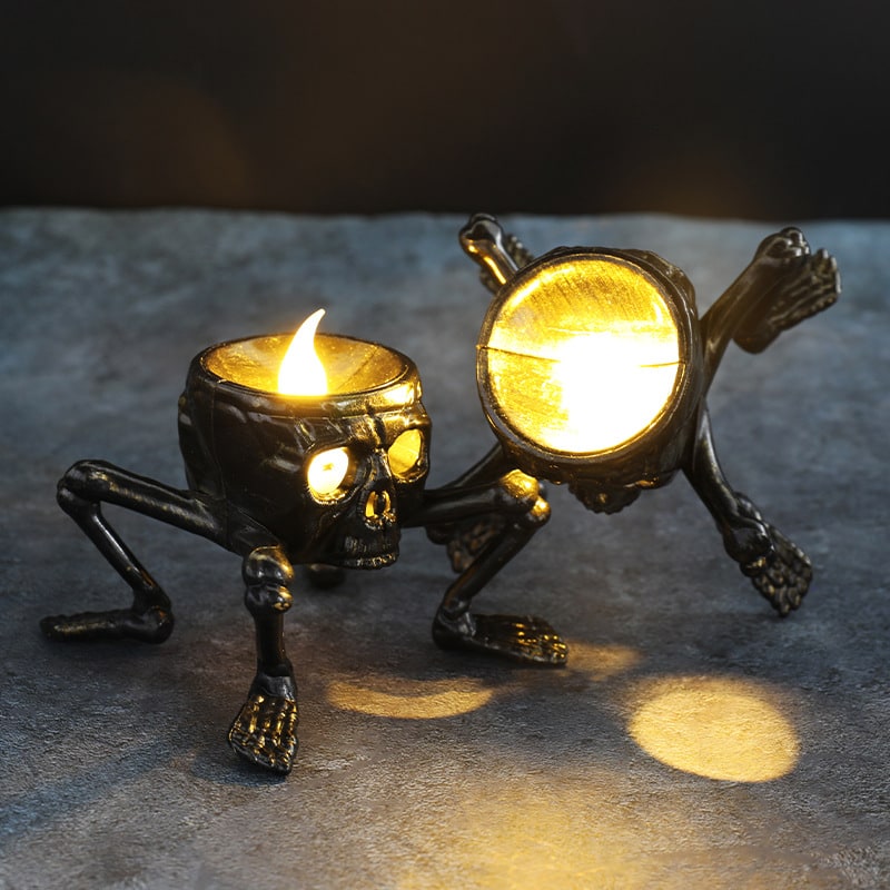 Thermabuild | Halloween Decorations Flameless LED Candles Battery Operated and Skeleton Hand Prop T Light