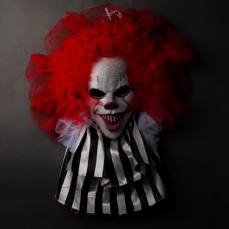 Thermabuild | Halloween Decorations Outdoor Door Hanger Scary Clown Wreath Front Decor Lights