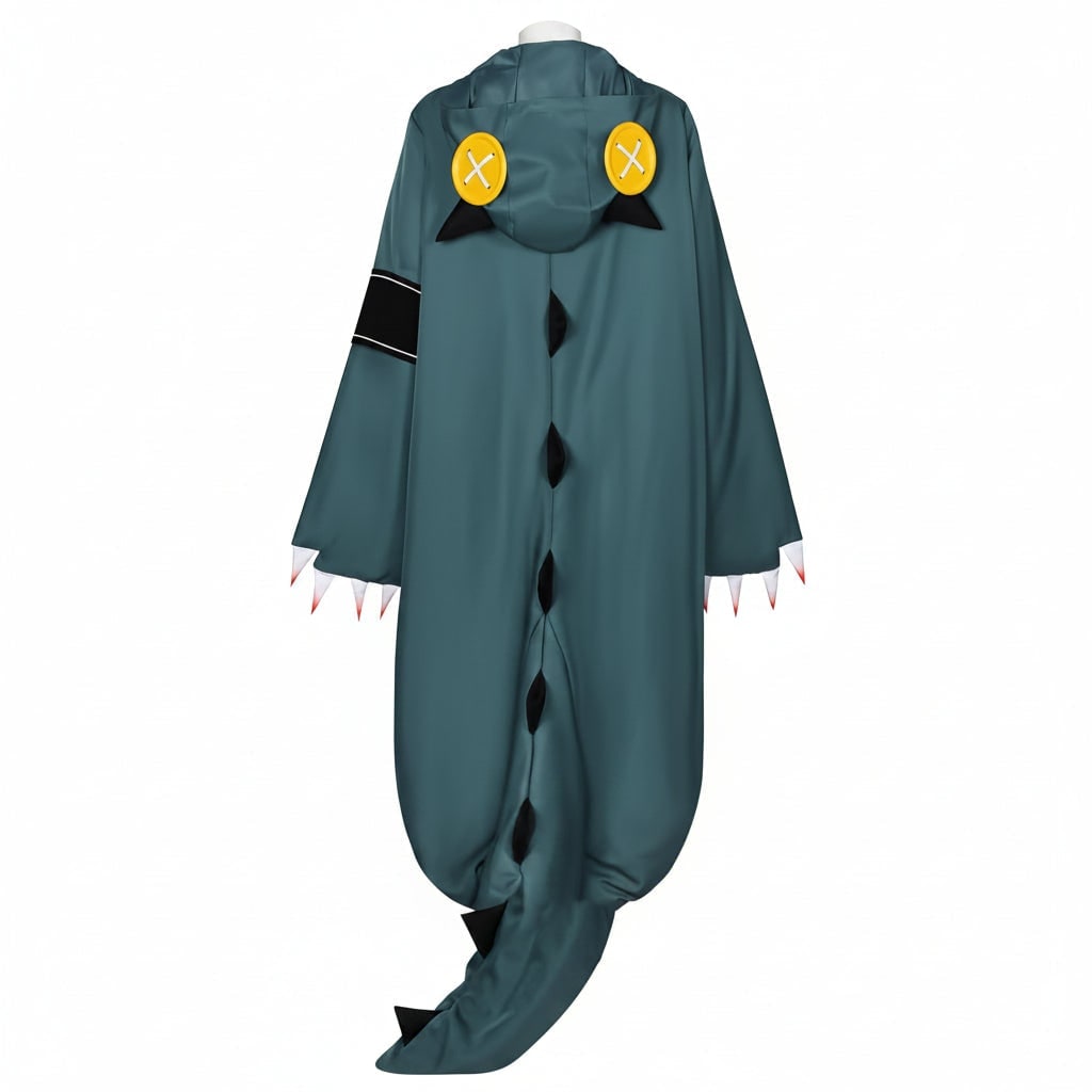 Thermabuild | Halloween Dinosaur Cosplay Costume Onesie Jumpsuit with Wig and Shoe Covers for Party