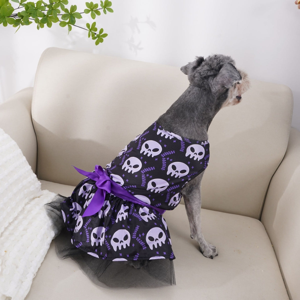 Thermabuild | Halloween Dog Costume Dress with Tutu Skirt Satin Bow and Outfits for Pet Apparel