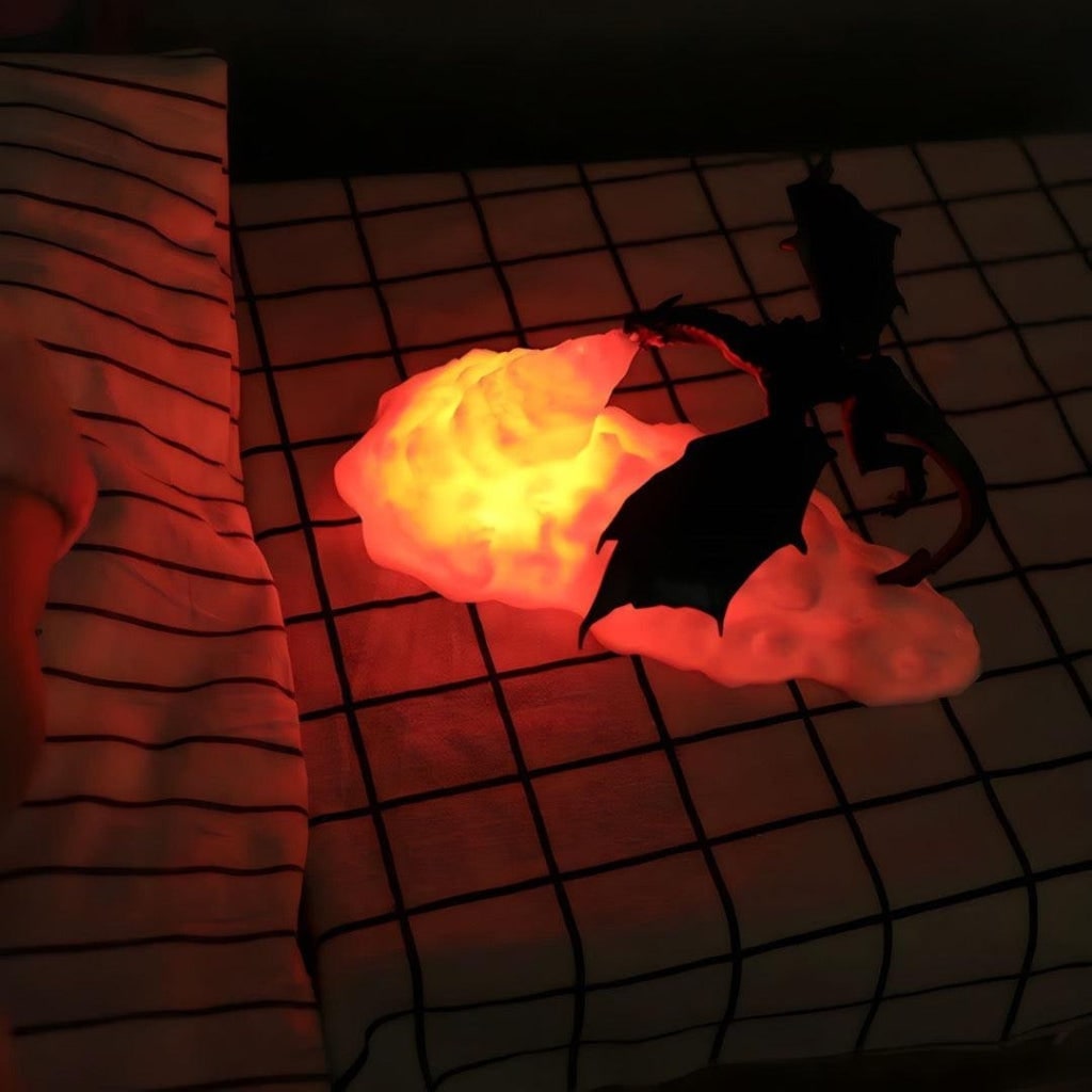 Thermabuild | Halloween Dragon Night Light Bedside Table Lamp with LED Fire-Breathing Effect and Design