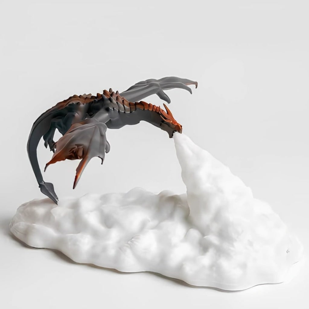 Thermabuild | Halloween Dragon Night Light Lamp with LED Flame Effect for Bedside Table Bedroom Decoration
