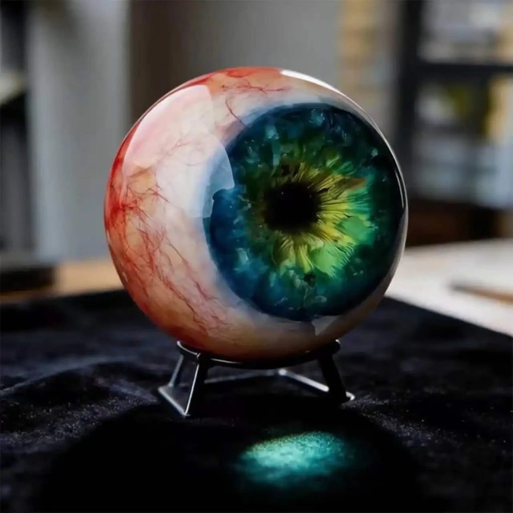 Thermabuild | Halloween Eyeball Decor with Witch and Pink Porch Display Stand for Front Door Party Decoration