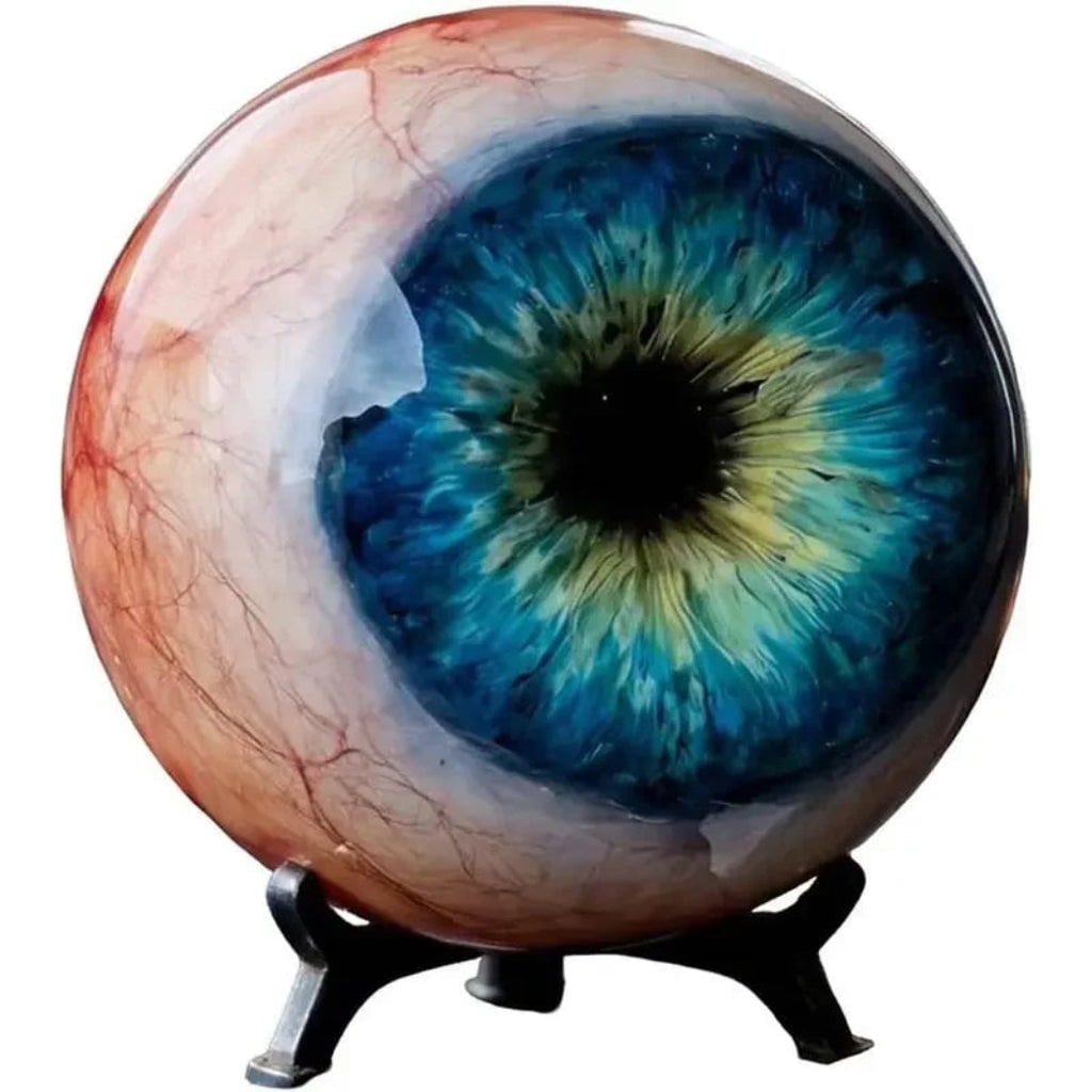 Thermabuild | Halloween Eyeball Decor with Witch and Pink Porch Display Stand for Front Door Party Decoration