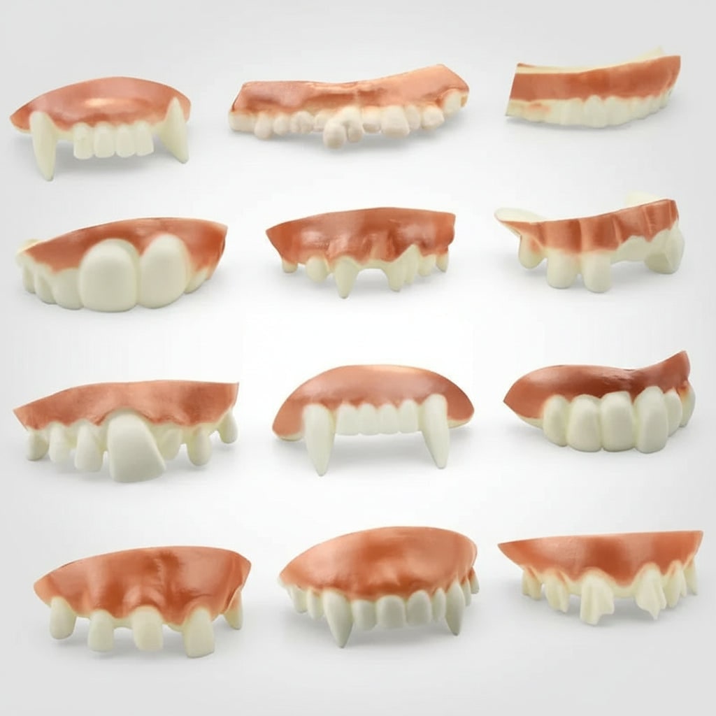 Thermabuild | Halloween Fake Teeth Partials with Multiple Options for Vampire Fangs Party Costume