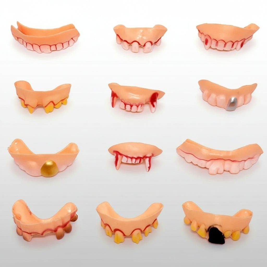 Thermabuild | Halloween Fake Teeth Partials with Multiple Options for Vampire Fangs Party Costume