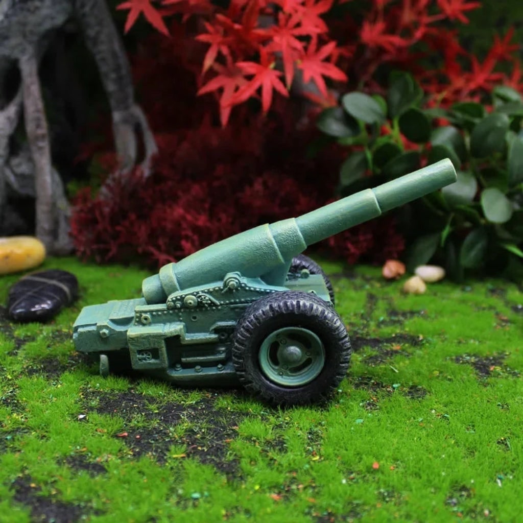 Thermabuild | Halloween Funny Garden Gnome Figurine and Cannon Resin Miniature Set Solar