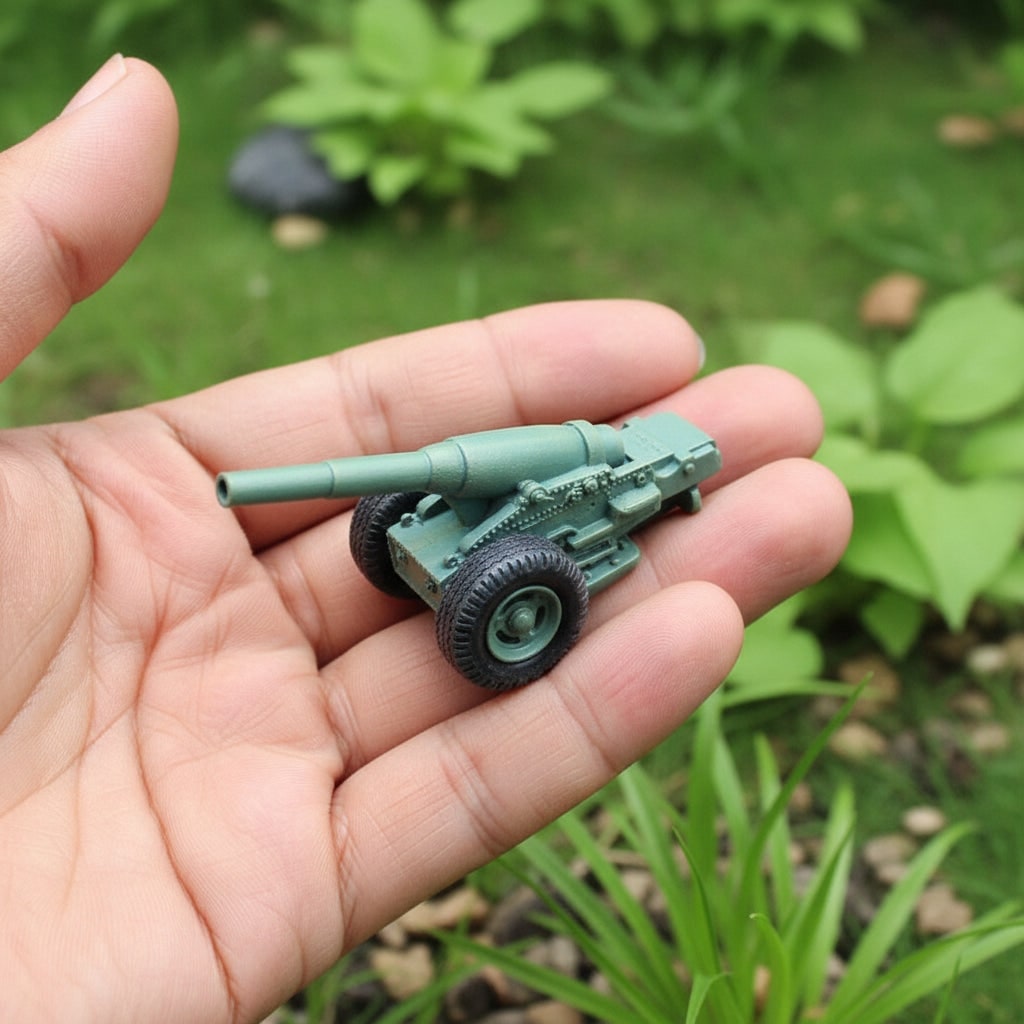 Thermabuild | Halloween Funny Garden Gnome Figurine and Cannon Resin Miniature Set Solar