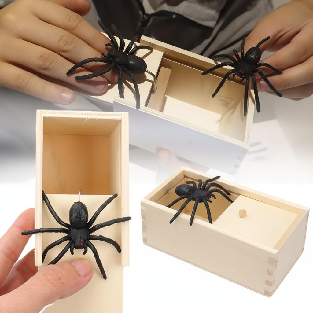 Thermabuild | Halloween Gag Gift Box Spider Prank with Spring-Loaded Pop-Out Surprise Boxes