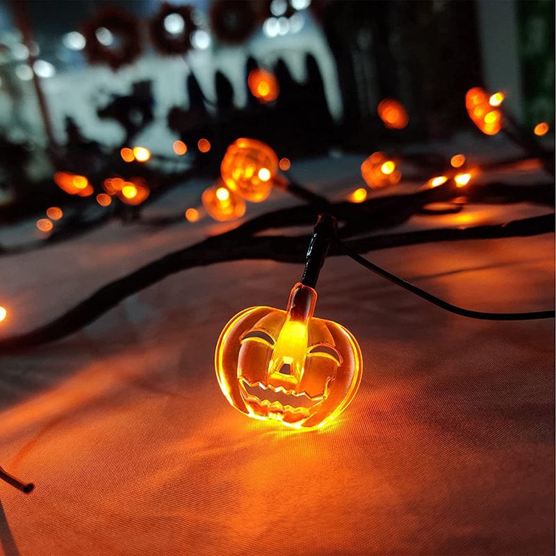 Thermabuild | Halloween Garland with Lights LED Twig Battery Operated for Outdoor Mantel Decoration