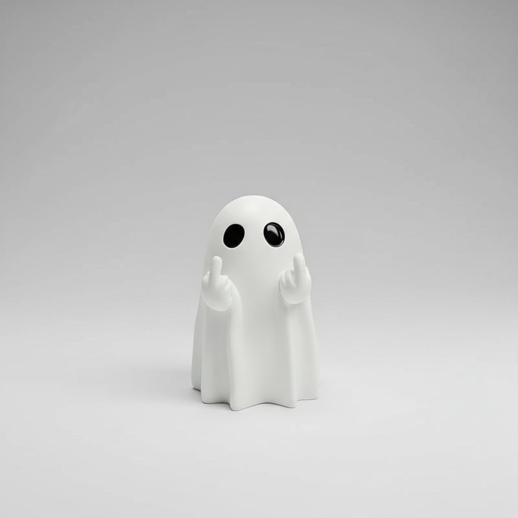 Thermabuild | Halloween Ghost Decor Figurine with Middle Finger Gesture Tabletop Decoration Inflatable