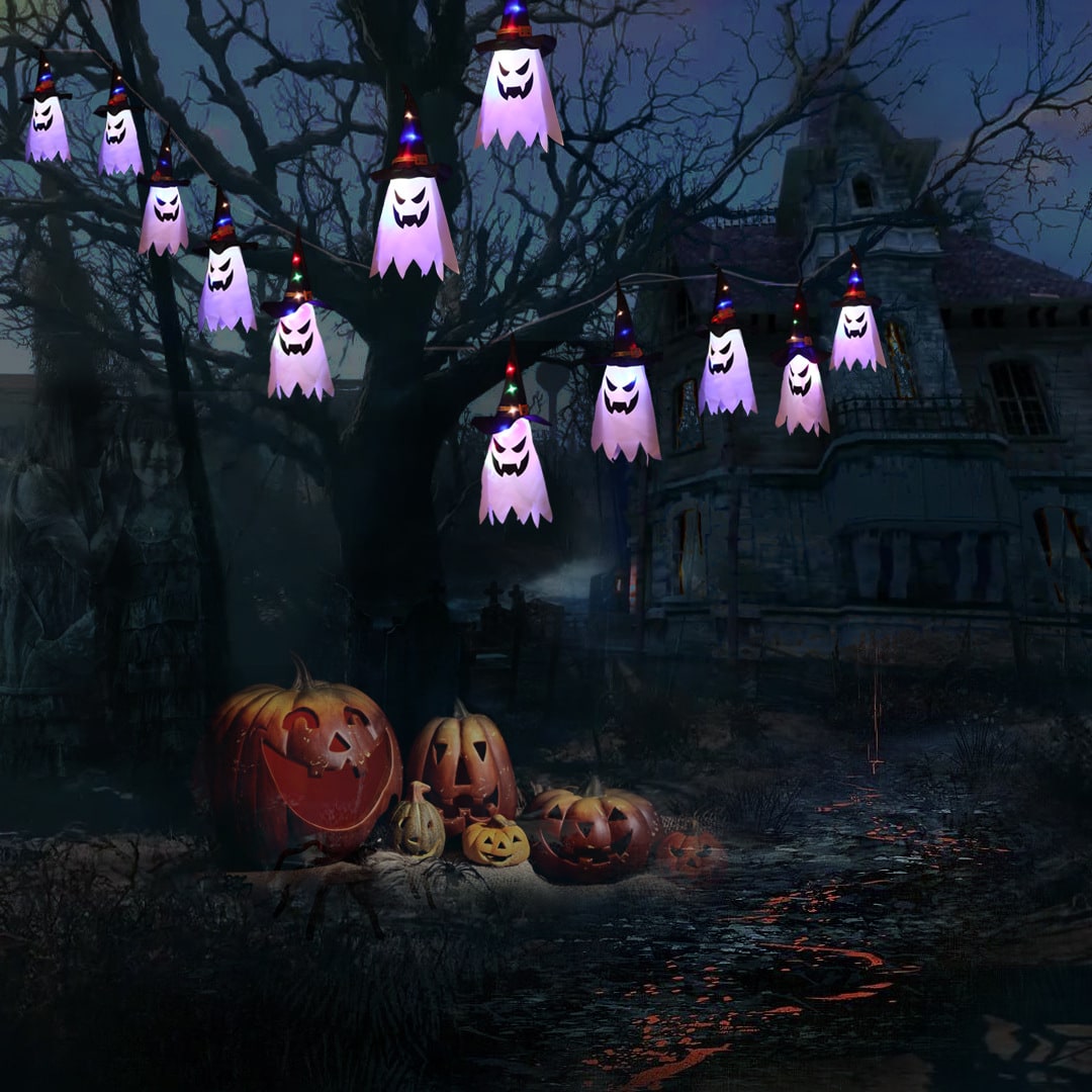 Thermabuild | Halloween Ghost Decoration Light with Hanging and LED String for Party Decor