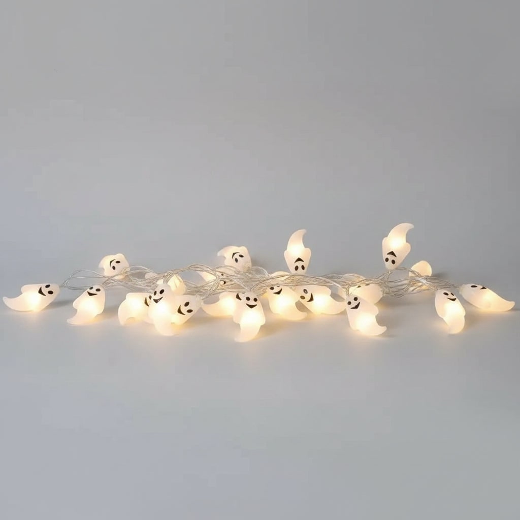 Thermabuild | Halloween Ghost String Lights Outdoor Battery Powered LED for Patio and Yard Decoration