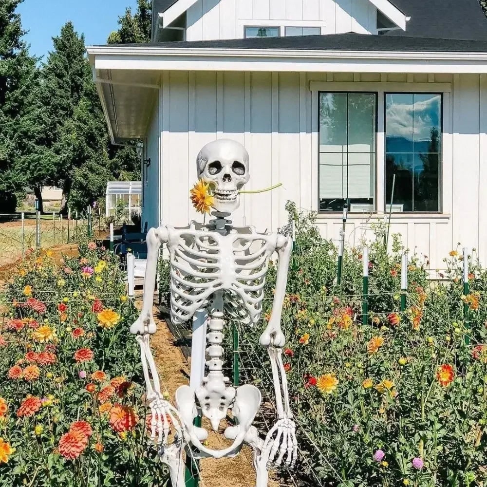 Thermabuild | Halloween Giant Skeleton Decoration with Poseable Joints for Party and Outdoor Haunted House Display