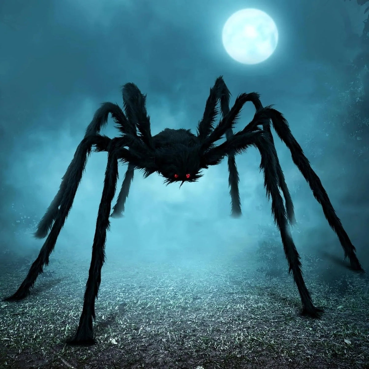 Thermabuild | Halloween Giant Spider Decoration with Poseable Legs for Outdoor Party Decor Large