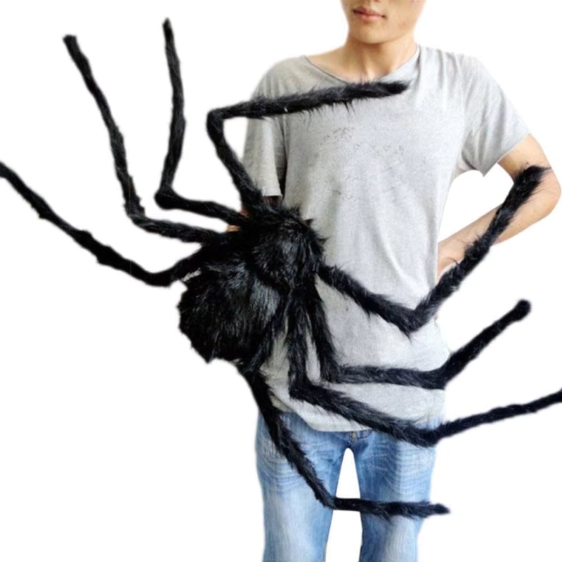 Thermabuild | Halloween Giant Spider Decoration with Web and Poseable Legs for Outdoor Yard