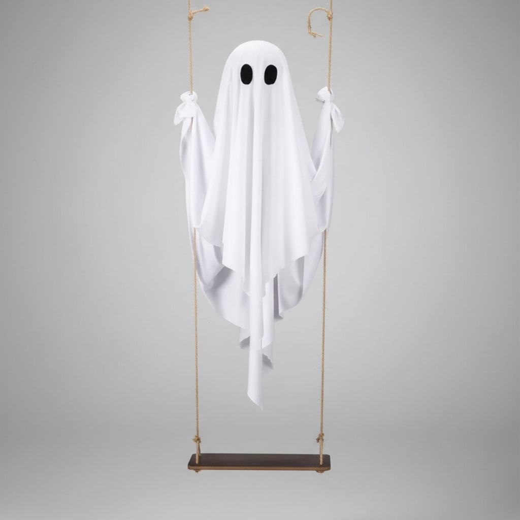 Thermabuild | Halloween Hanging Ghost Decoration with LED Light and Swing for Outdoor Yard Party Decor