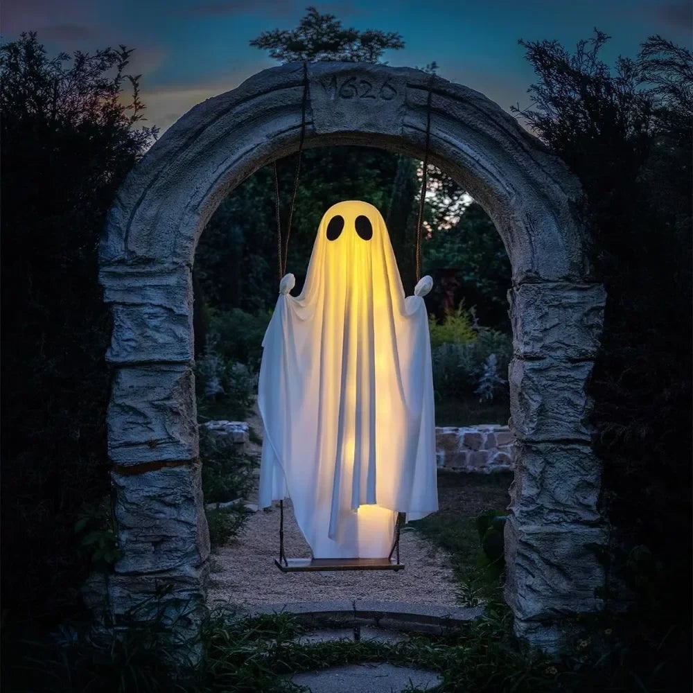 Thermabuild | Halloween Hanging Ghost Decoration with LED Light Remote Control for Large Outdoor Yard Party