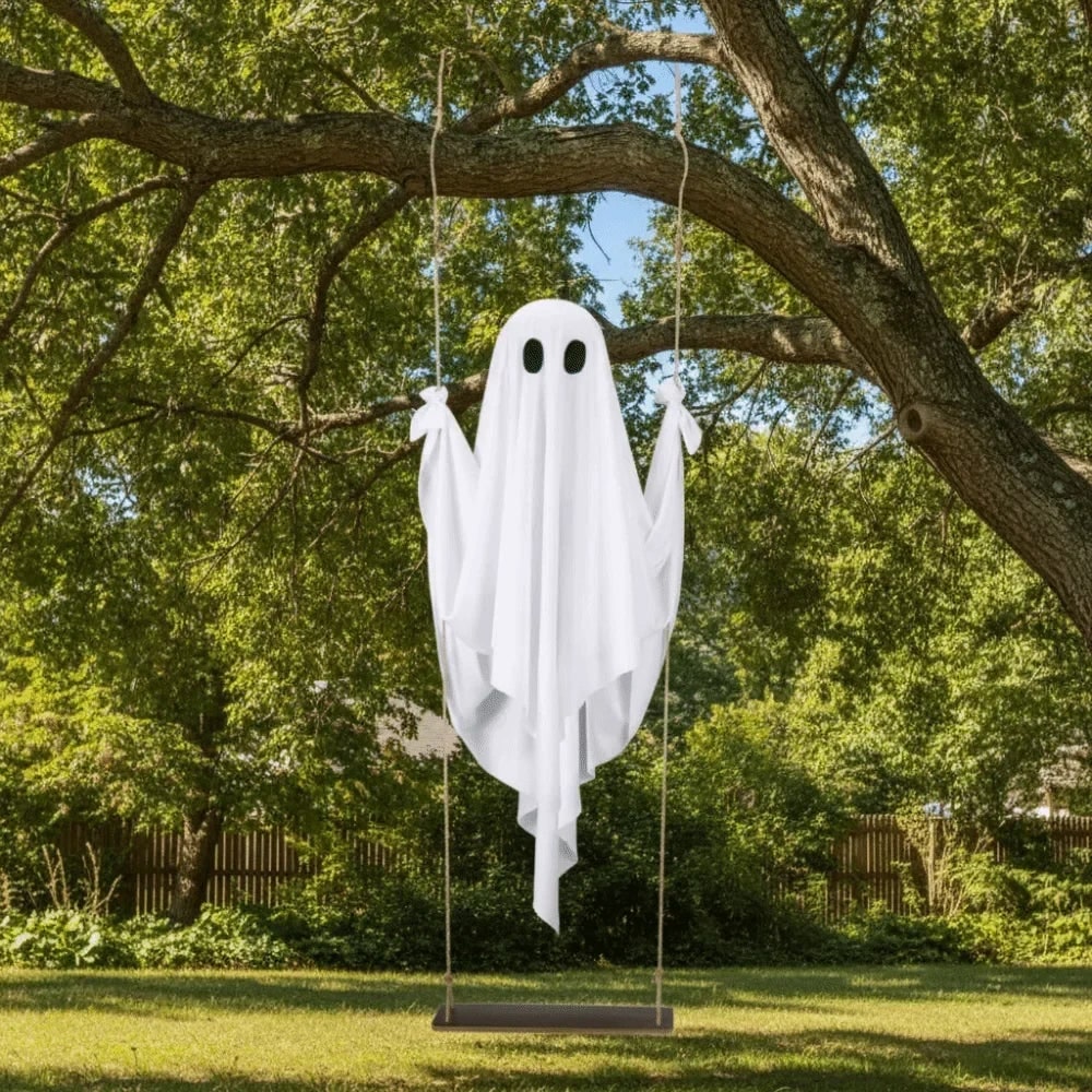 Thermabuild | Halloween Hanging Ghost Decoration with LED Light Remote Control for Large Outdoor Yard Party