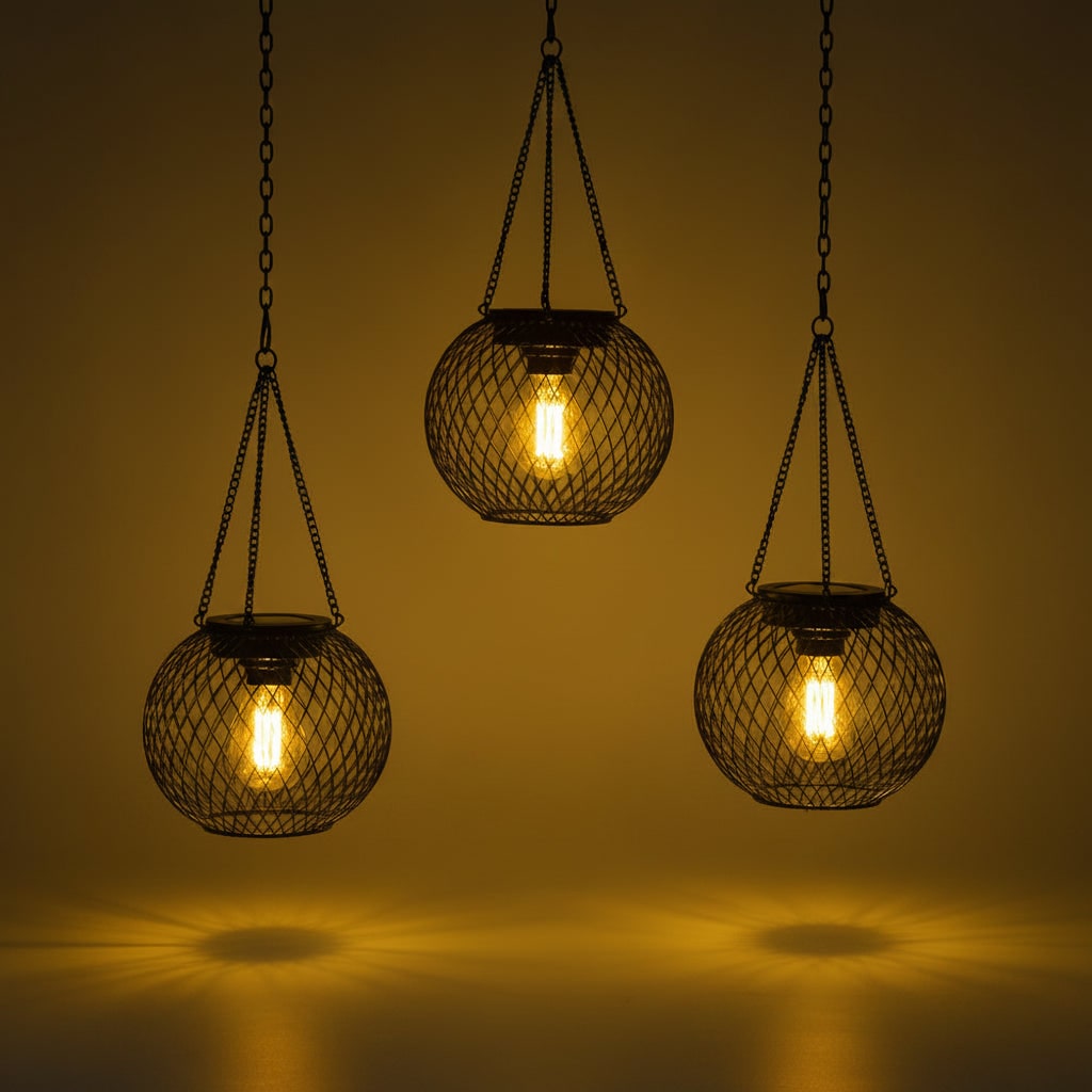 Thermabuild | Halloween Hanging Solar Lights Outdoor with Powered Lantern and LED Bulb for Yard Decoration