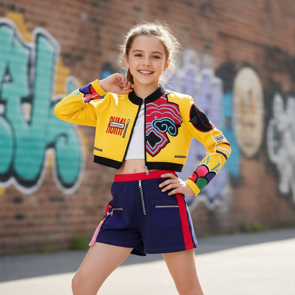 Thermabuild | Halloween Hip Hop Dance Costume with Crop Top Shorts and Joggers for Party Performance Wear