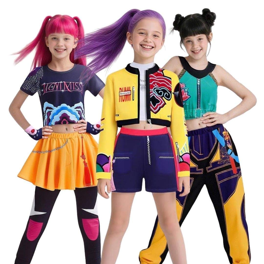 Thermabuild | Halloween Hip Hop Dance Costume with Crop Top Shorts and Joggers for Party Performance Wear