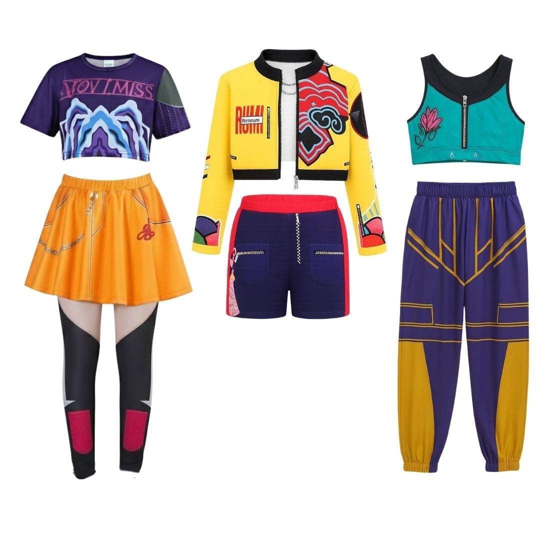Thermabuild | Halloween Hip Hop Dance Costume with Crop Top Shorts and Joggers for Party Performance Wear