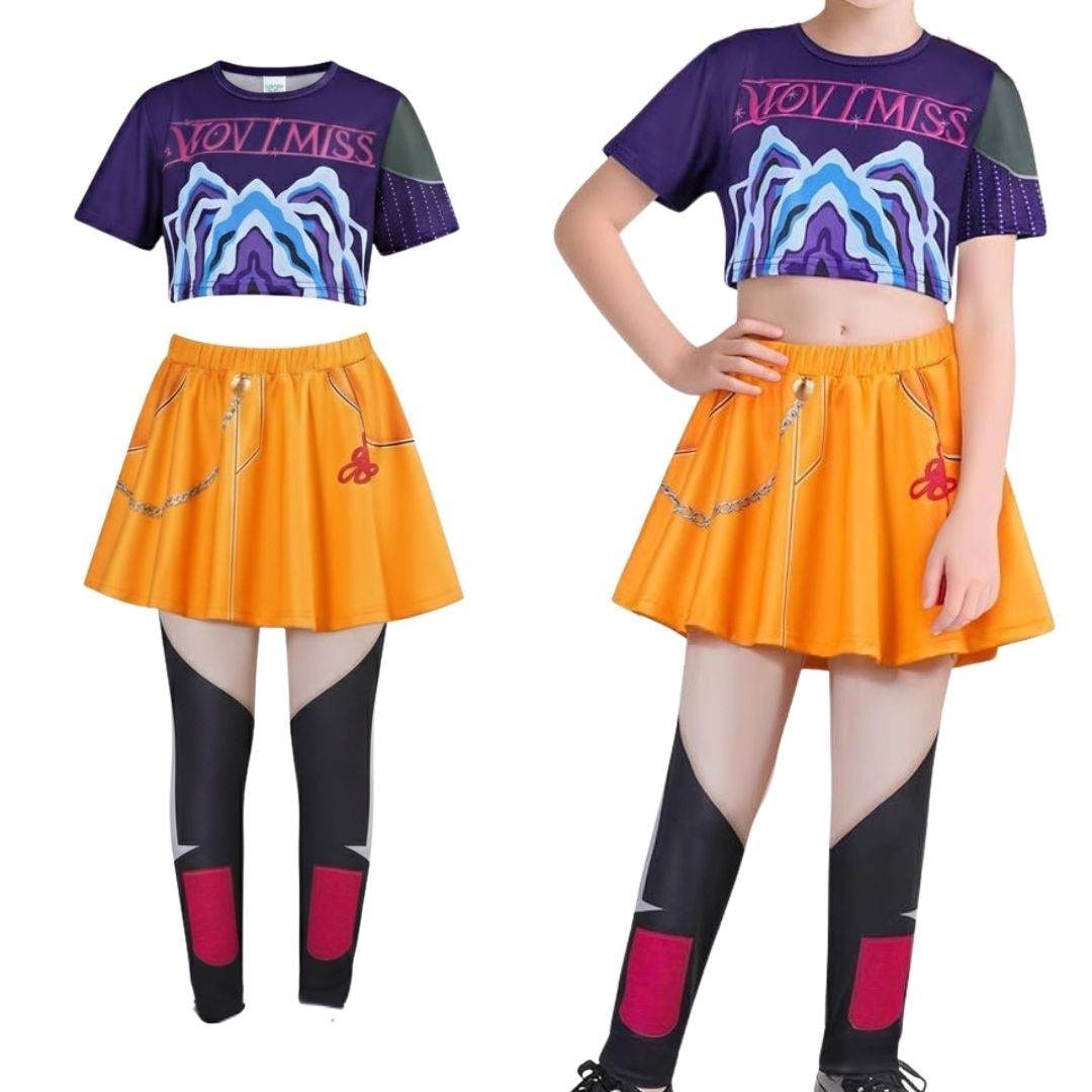 Thermabuild | Halloween Hip Hop Dance Costume with Crop Top Shorts and Joggers for Party Performance Wear