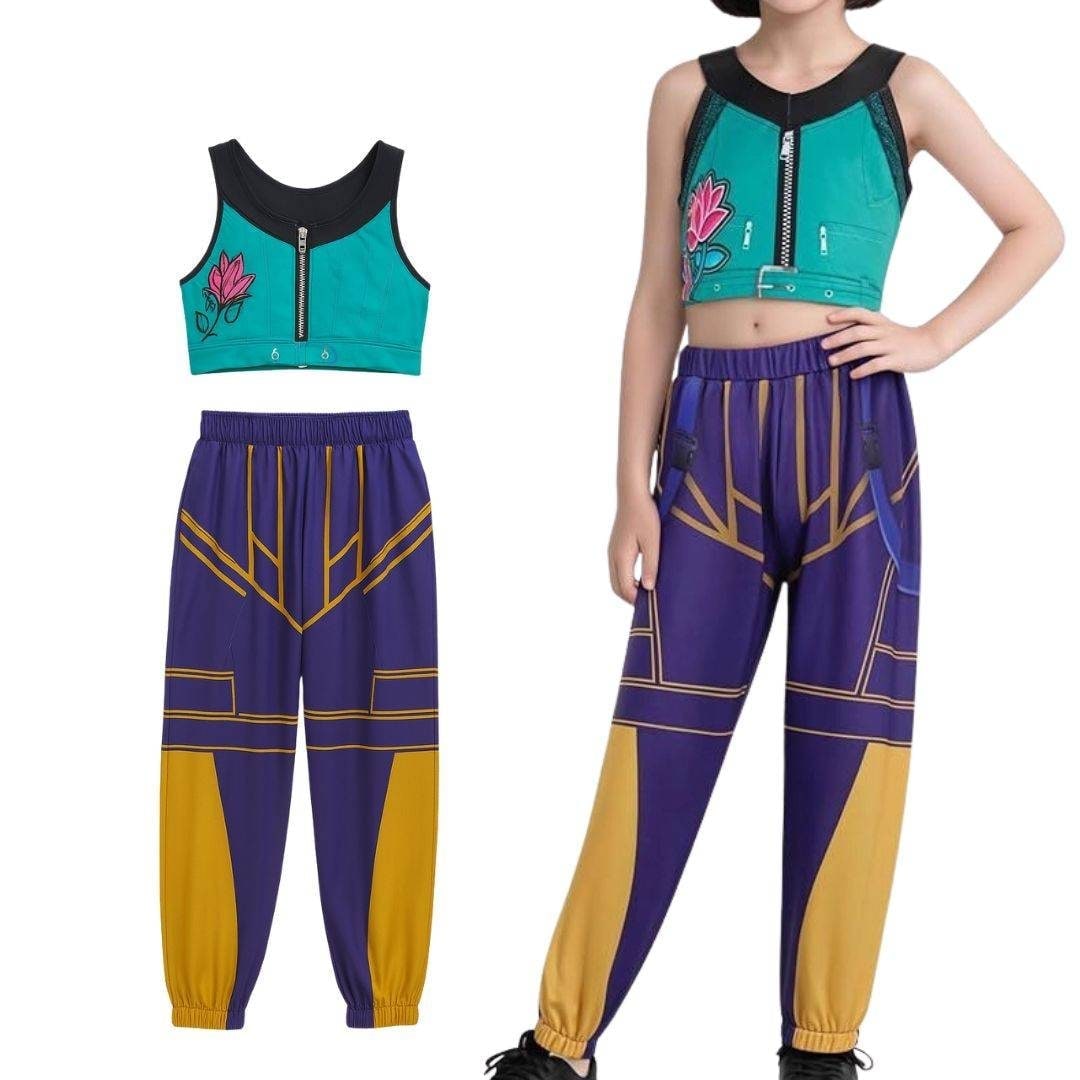 Thermabuild | Halloween Hip Hop Dance Costume with Crop Top Shorts and Joggers for Party Performance Wear