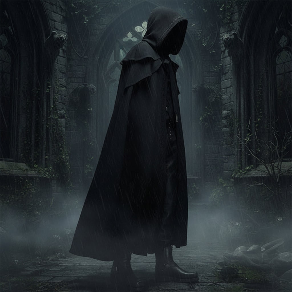 Thermabuild | Halloween Hooded Cloak with Cape and Embroidered Trim for Witch Costume Party Red Riding Hood