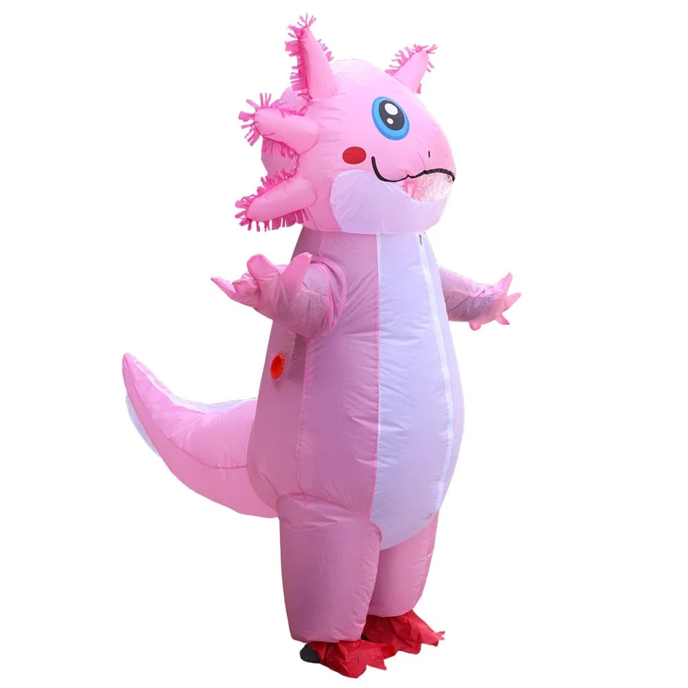 Thermabuild | Halloween Inflatable Axolotl Costume with Battery-Operated Fan and Full-Body Design