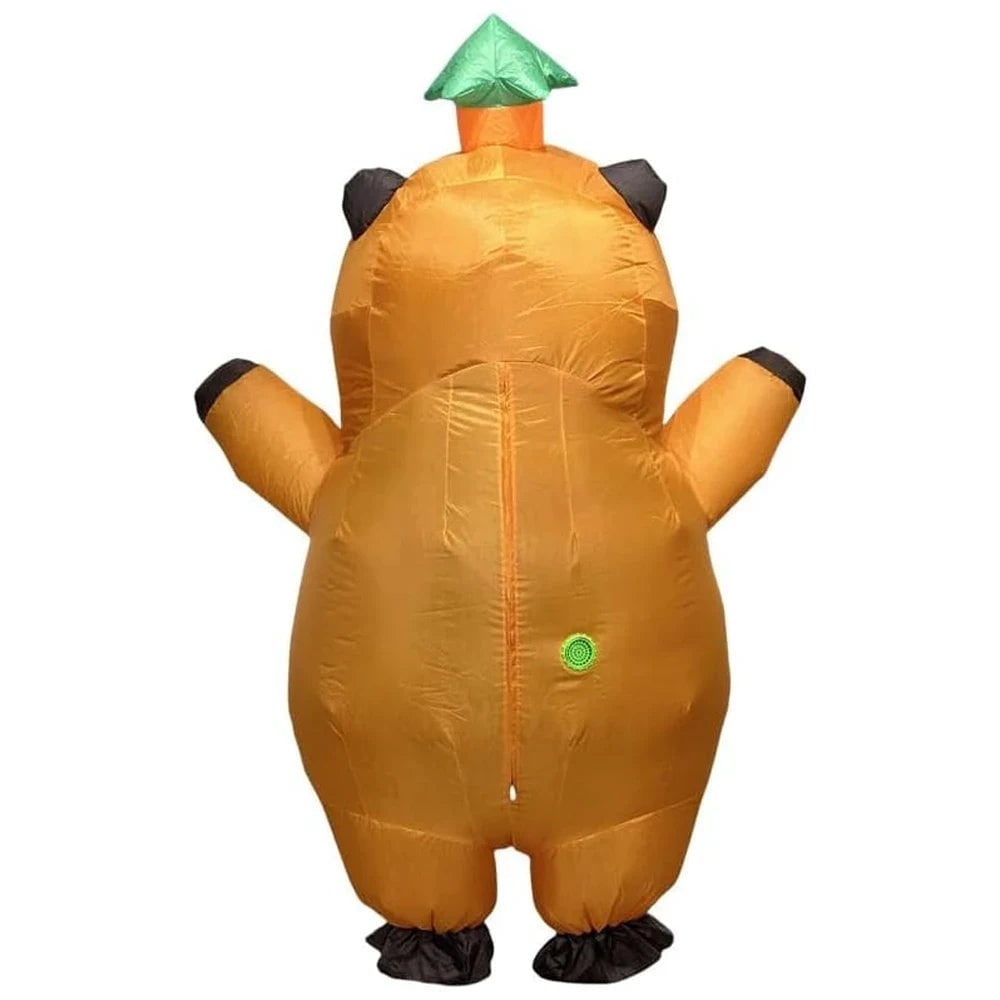 Thermabuild | Halloween Inflatable Capybara Costume with Leaf Hat and Built-In Fan Funny Animal Suit