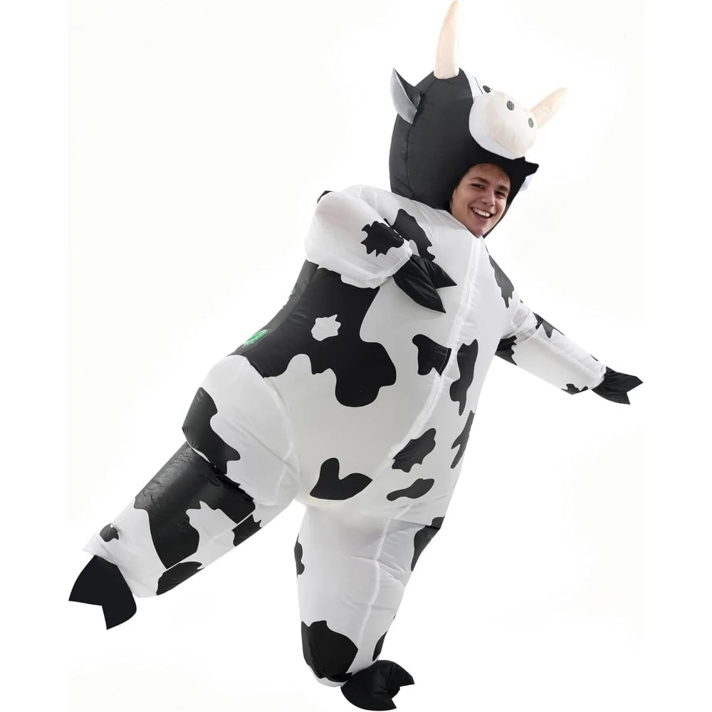 Thermabuild | Halloween Inflatable Cow Costume with Blow Up Suit and Animal Design